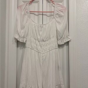 White Puff Sleeve Romper